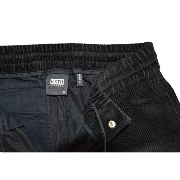 B2 NWOT KITH KXTN Torpedo Navy Corduroy Elastic Waistband W/Drawcord Pants Sz M